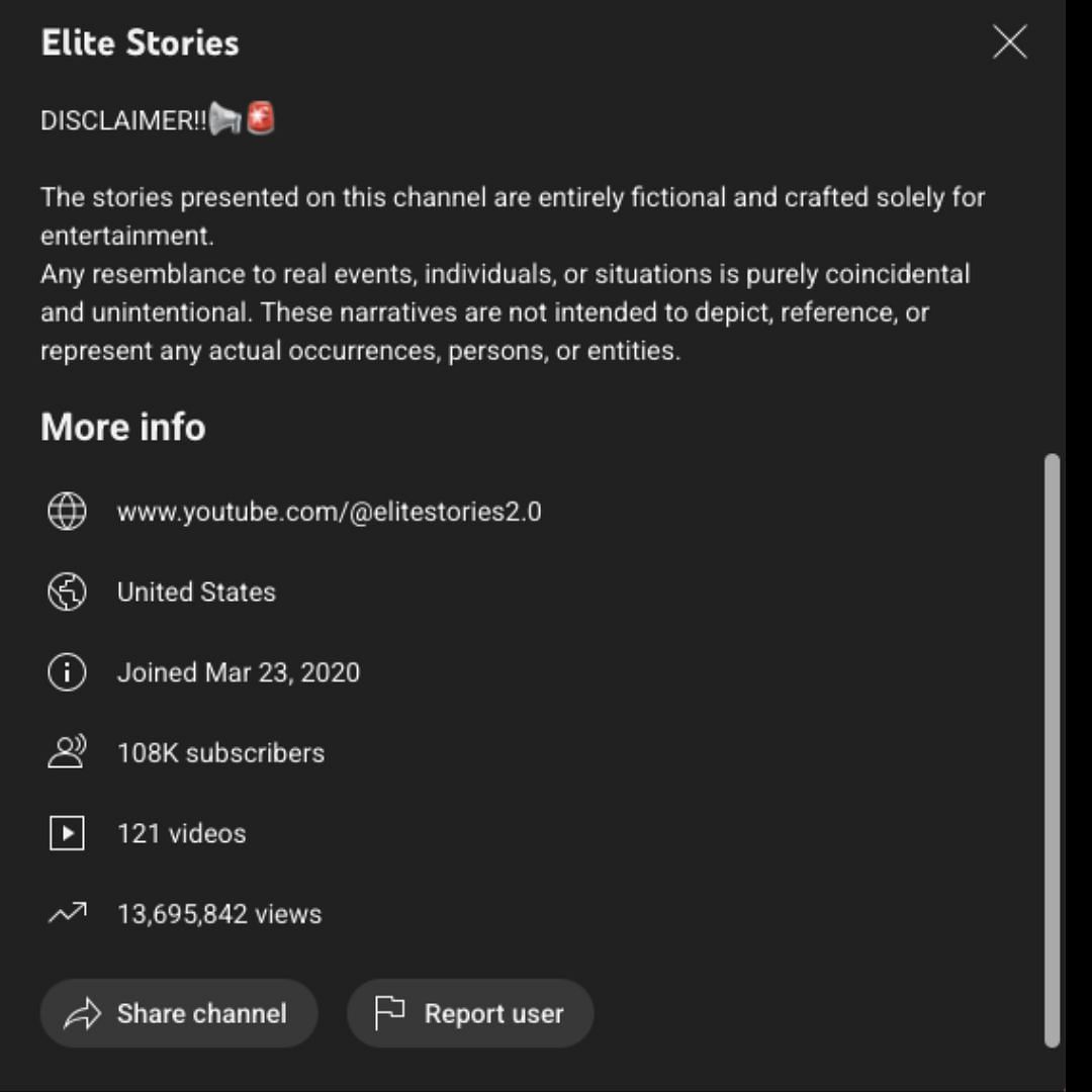 Elite Stories has several videos without verified information or sources (Image via YouTube/Elite Stories)